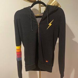 Aviator nation lightning bult zip up sweatshirt